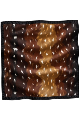 Ceylan Desen Kahve-Taba Soft Bandana Fular 50x50 cm - 5