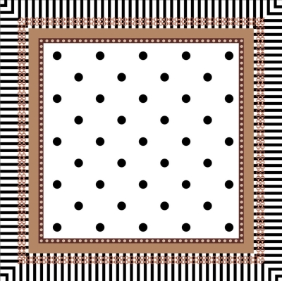 Desenli Fular Bronz Kahve - 3