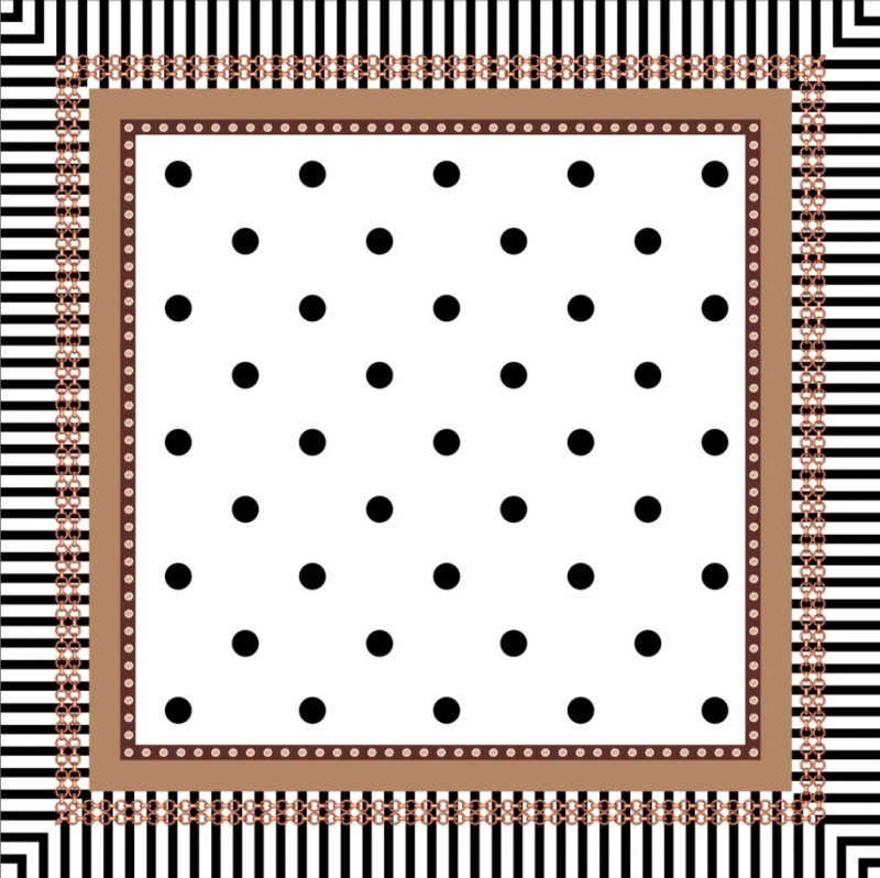 Desenli Fular Bronz Kahve - 3
