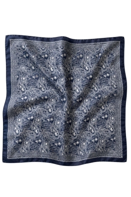 Motif Desen Gece Mavisi Soft Bandana Fular 50x50 cm - 4