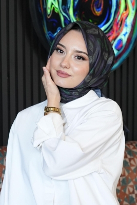 Tüy Desen Mor Soft Pamuk Eşarp 