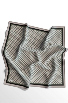 Üçgen Desen Gri Soft Pamuk Eşarp - AFVENTE