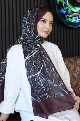 Mermer Desen Bordo Soft Pamuk Şal 