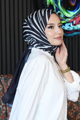 Dalgalı Desen Gri Soft Pamuk Şal 