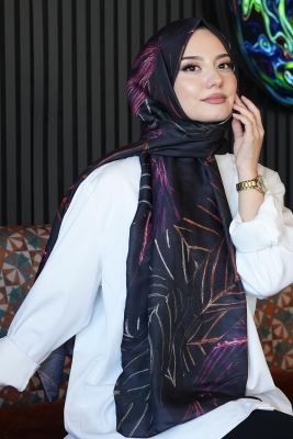 Çizgili Desen Pembe Soft Pamuk Şal 