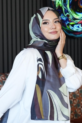 Geometrik Desen Bordo Soft Pamuk Şal 