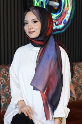 Sanat Desen Turuncu Soft Pamuk Şal 