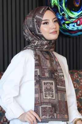 Paisley Desen Kırmızı Soft Pamuk Şal 