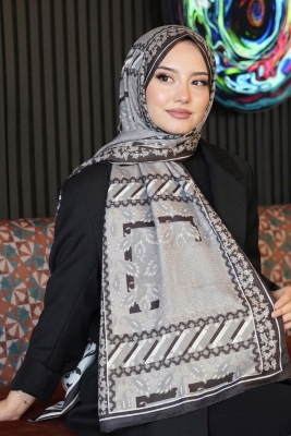 Etnik Desen Vizon Soft Pamuk Şal - 1