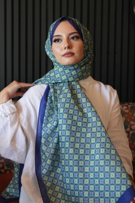 Mozaik Desen Benetton Soft Pamuk Şal - 1