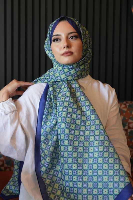 Mozaik Desen Benetton Soft Pamuk Şal - 1