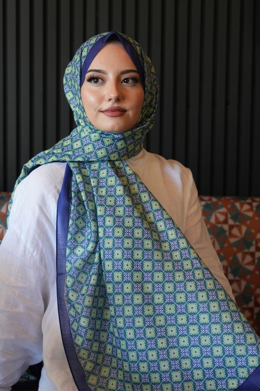 Mozaik Desen Benetton Soft Pamuk Şal - 3