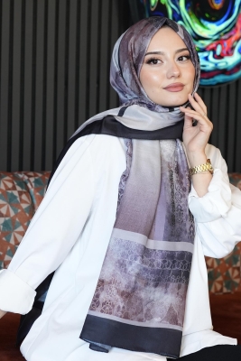 Mozaik Desen Gül Kurusu Soft Pamuk Şal - 1