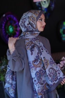 Paisley Desen Füme Soft Pamuk Şal - 3