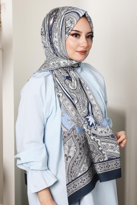 Soft Etro Şal Lacivert - Afvente