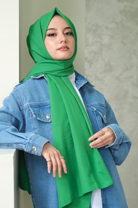 Afvente Pamuk Cazz Şal Benetton Yeşili - 1