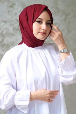 Afvente Pamuk Cazz Şal Bordo - 3