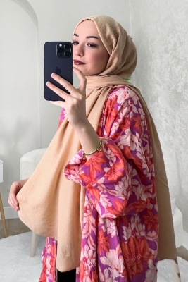 Bej Kraş Pamuk Şal - Afvente