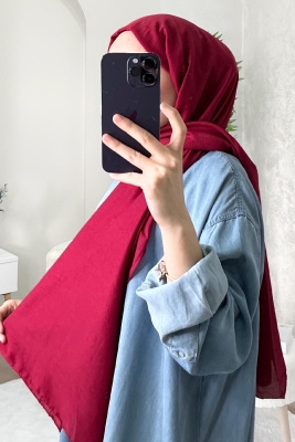 Bordo Kraş Pamuk Şal - Afvente